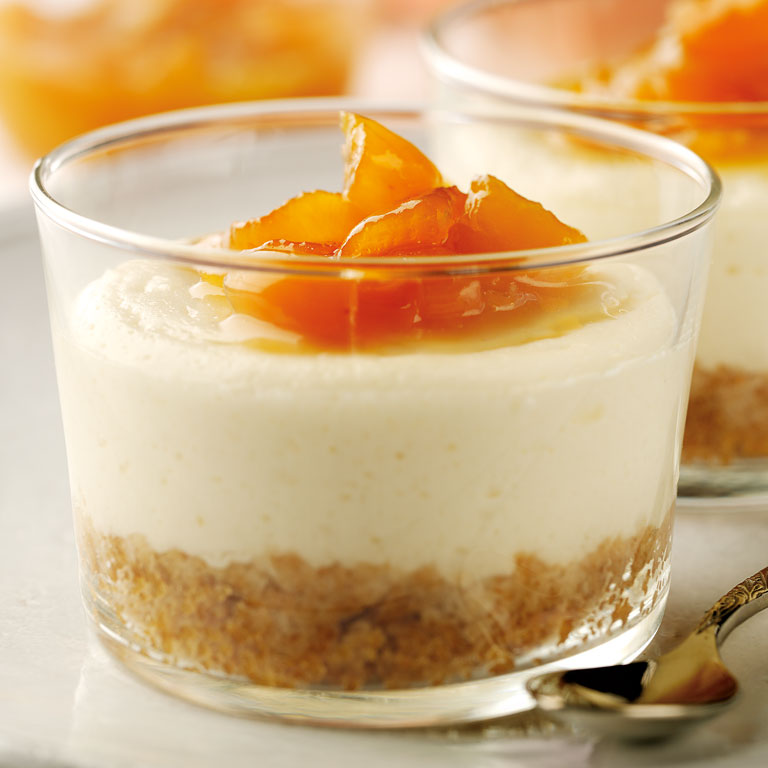 Greek honey cheesecake with apricot compote - Macmillan Cancer Support