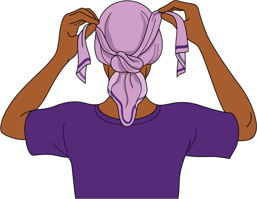 How to tie a head scarf for cancer patients 