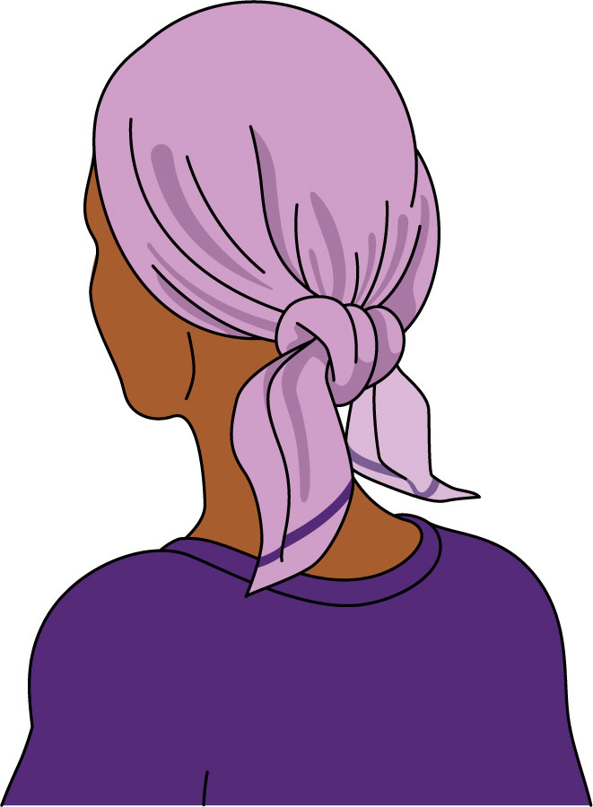 How to tie a head scarf for cancer patients 